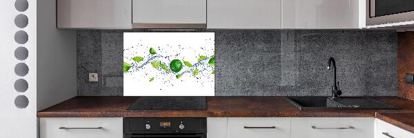 Glazen achterwand keuken Limoenen en water