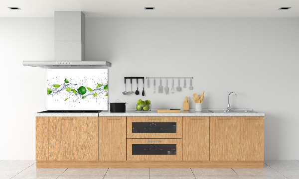 Glazen achterwand keuken Limoenen en water