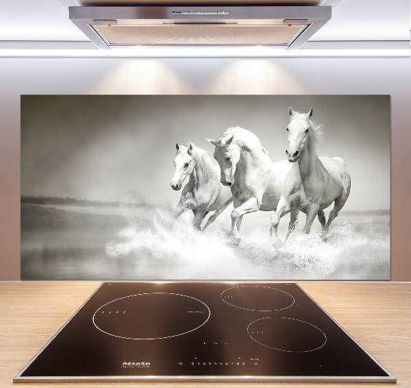 Achterwand keuken Witte paarden