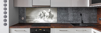 Achterwand keuken Witte paarden