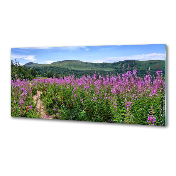 Spatscherm keuken Groene heuvels