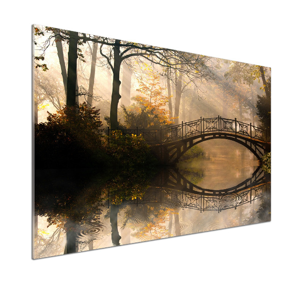 Spatplaat keuken Oude brug in de herfst