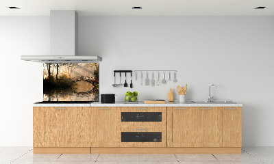 Spatplaat keuken Oude brug in de herfst