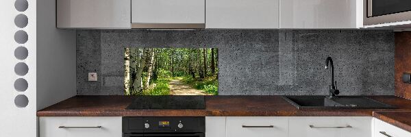 Spatscherm keuken Pad in het bos