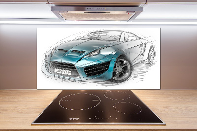 Achterwand keuken Schets van een auto