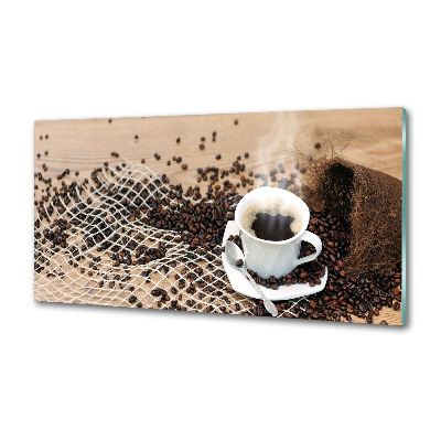 Spatscherm keuken Koffie en koffiebonen