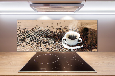 Spatscherm keuken Koffie en koffiebonen