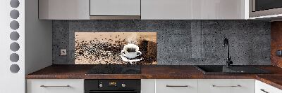 Spatscherm keuken Koffie en koffiebonen