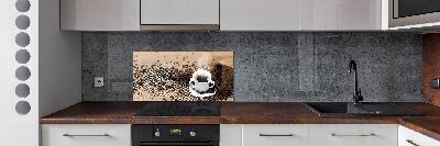 Spatscherm keuken Koffie en koffiebonen