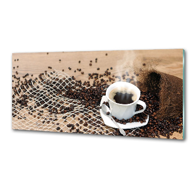 Spatscherm keuken Koffie en koffiebonen