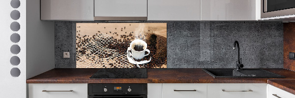 Spatscherm keuken Koffie en koffiebonen