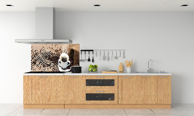 Spatscherm keuken Koffie en koffiebonen
