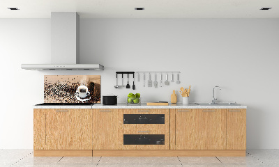 Spatscherm keuken Koffie en koffiebonen