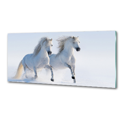 Keuken achterwand Twee paarden in de sneeuw