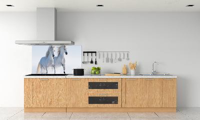 Keuken achterwand Twee paarden in de sneeuw