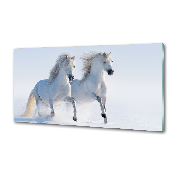 Keuken achterwand Twee paarden in de sneeuw