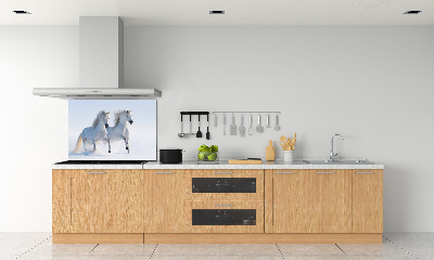 Keuken achterwand Twee paarden in de sneeuw