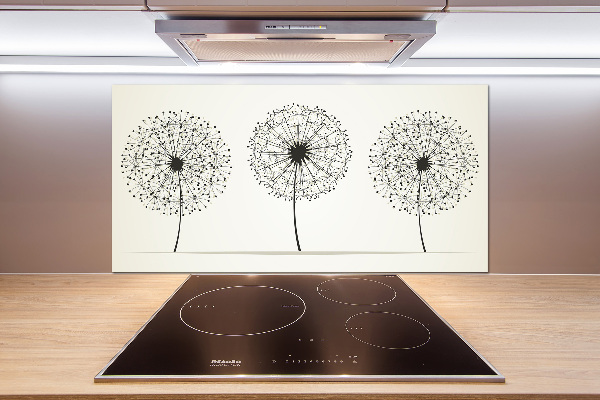 Glazen achterwand keuken Paardenbloemen