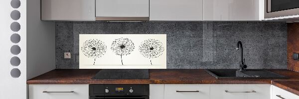 Glazen achterwand keuken Paardenbloemen