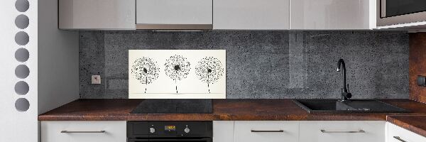 Glazen achterwand keuken Paardenbloemen