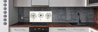 Glazen achterwand keuken Paardenbloemen