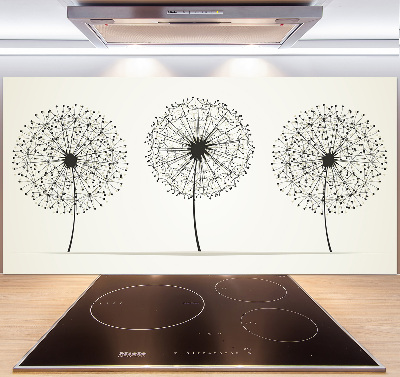 Glazen achterwand keuken Paardenbloemen