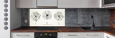 Glazen achterwand keuken Paardenbloemen