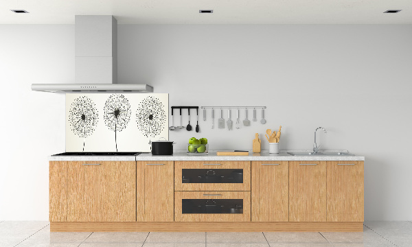 Glazen achterwand keuken Paardenbloemen