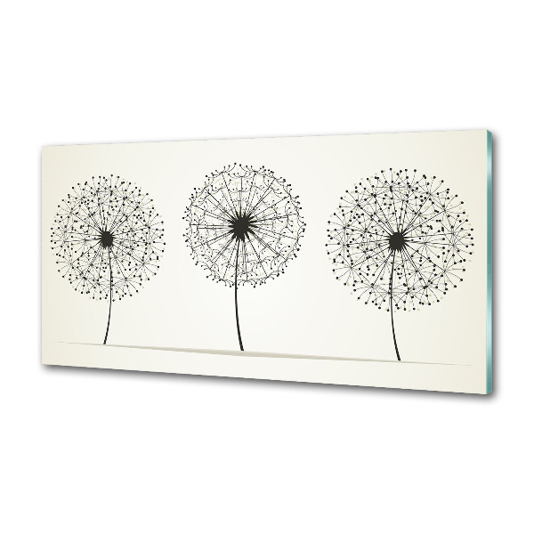Glazen achterwand keuken Paardenbloemen