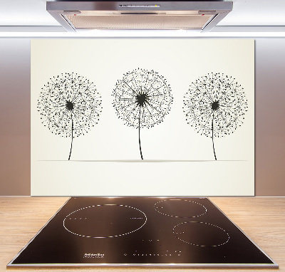 Glazen achterwand keuken Paardenbloemen