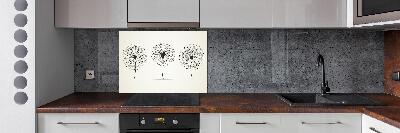 Glazen achterwand keuken Paardenbloemen