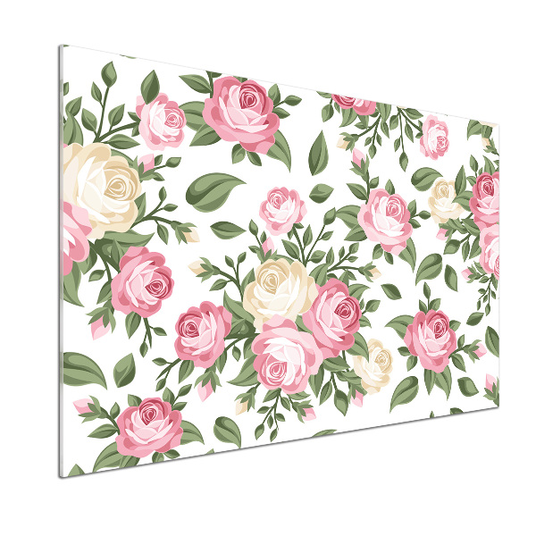 Glazen achterwand keuken Rozen