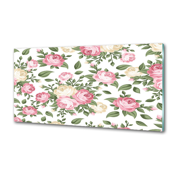 Glazen achterwand keuken Rozen