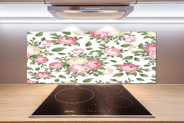 Glazen achterwand keuken Rozen