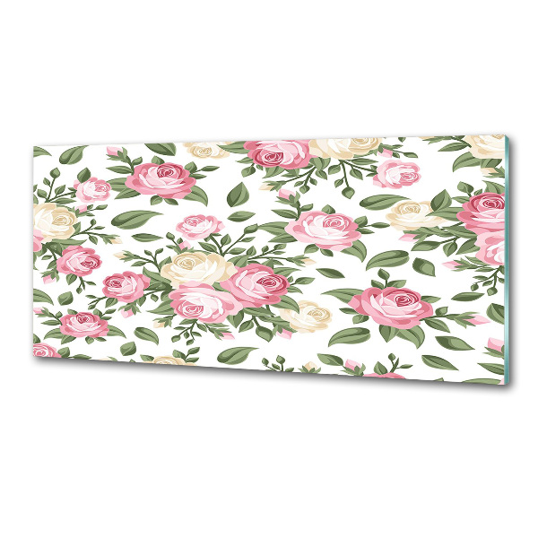 Glazen achterwand keuken Rozen