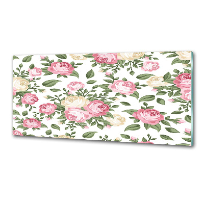 Glazen achterwand keuken Rozen