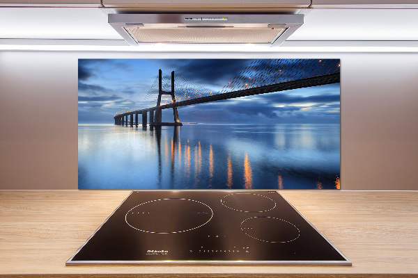 Spatscherm keuken Verlichte brug