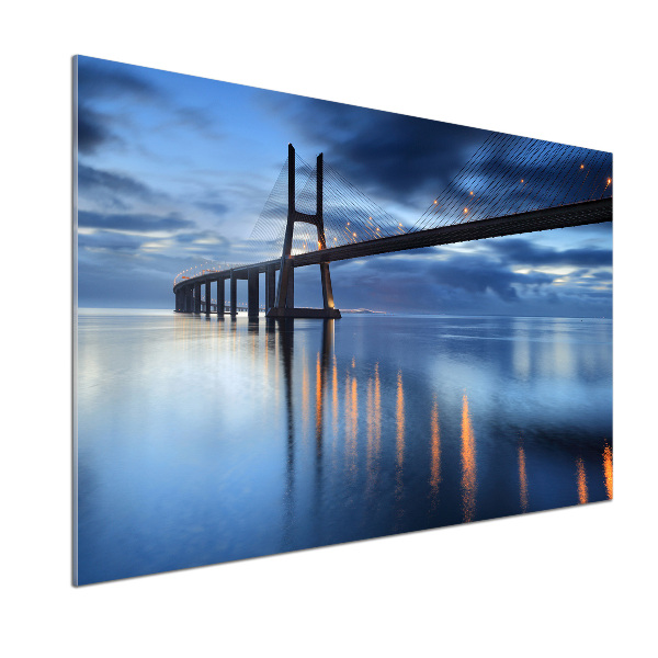 Spatscherm keuken Verlichte brug