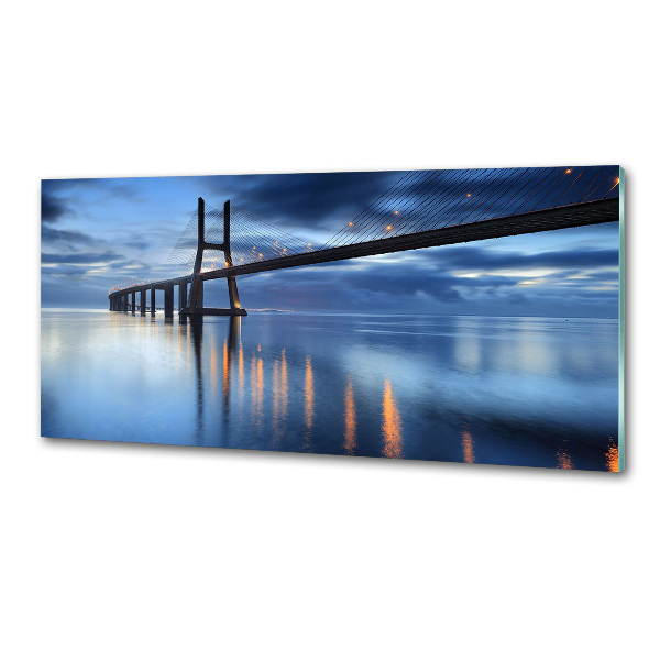 Spatscherm keuken Verlichte brug