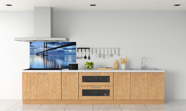 Spatscherm keuken Verlichte brug