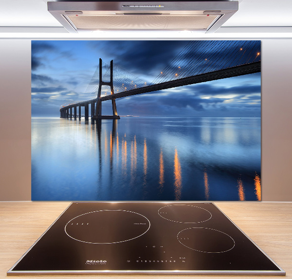 Spatscherm keuken Verlichte brug