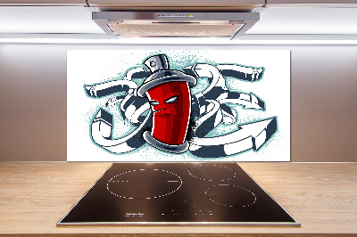 Spatscherm keuken Graffiti