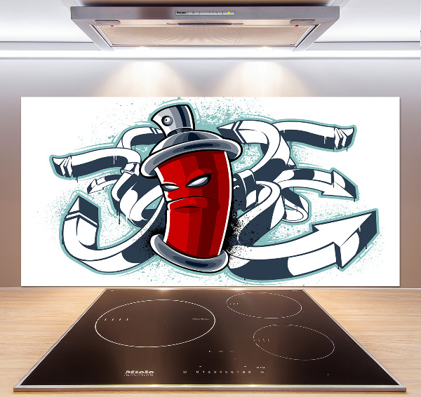 Spatscherm keuken Graffiti