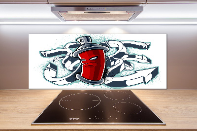 Spatscherm keuken Graffiti