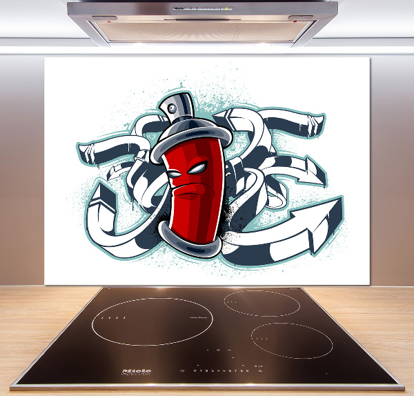 Spatscherm keuken Graffiti