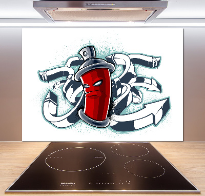 Spatscherm keuken Graffiti