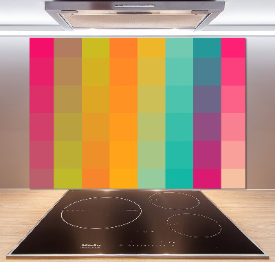 Spatscherm keuken Kleurrijke vierkanten