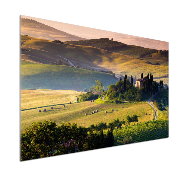 Glazen achterwand keuken Toscane, Italië