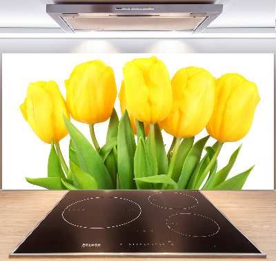 Spatscherm keuken Gele tulpen