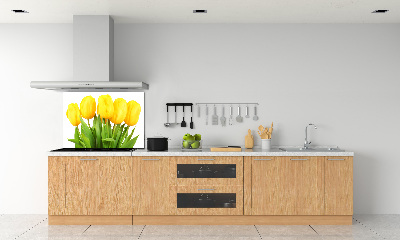 Spatscherm keuken Gele tulpen